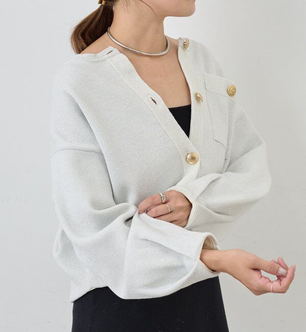  「ラメニットカーディガン」|カーディガン|