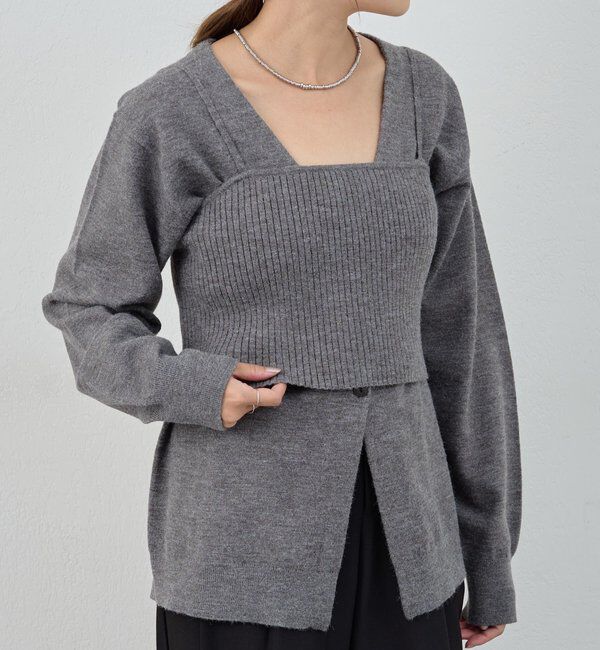  「ビスチェセットカーディガン」|カーディガン|グレー