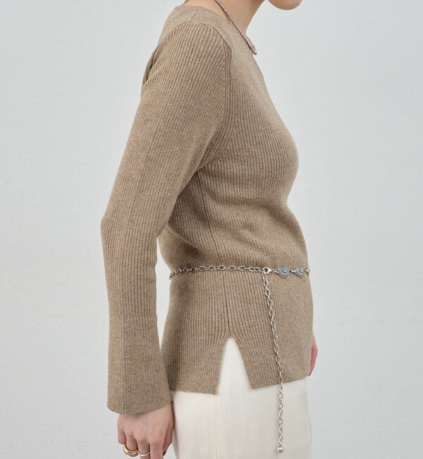  「【4色展開】アシンメトリーリブニット」|ニット・セーター|