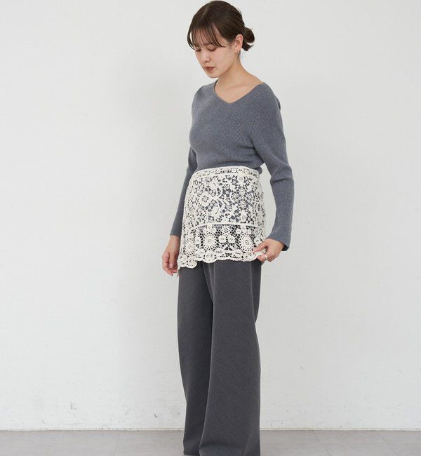  「【4色展開】アシンメトリーリブニット」|ニット・セーター|