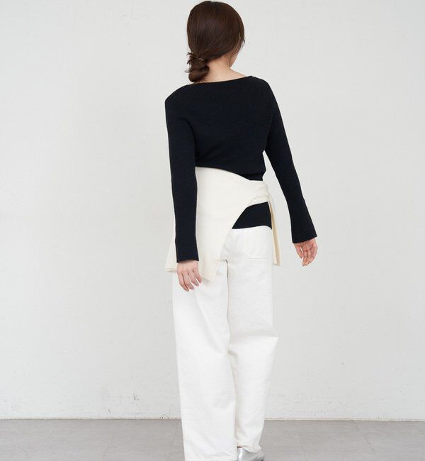  「【4色展開】アシンメトリーリブニット」|ニット・セーター|