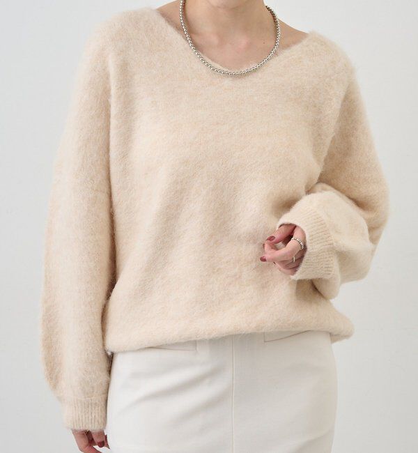  「【着映えニット】シャギーＶネックプルオーバー」|ニット・セーター|