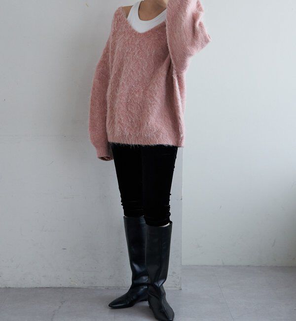  「【着映えニット】シャギーＶネックプルオーバー」|ニット・セーター|