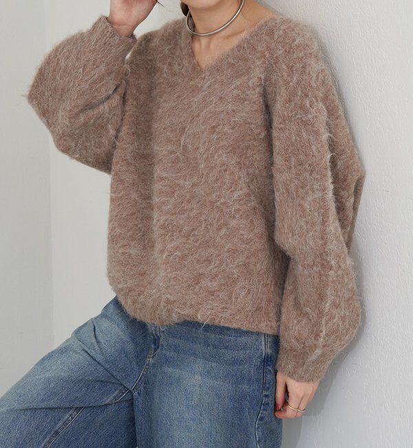  「【着映えニット】シャギーＶネックプルオーバー」|ニット・セーター|