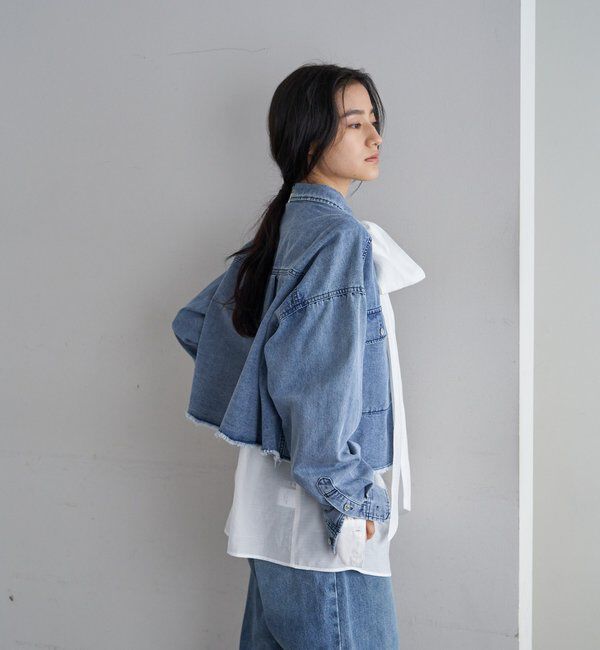  「デニムオーバーショートシャツ」|シャツ・ブラウス|