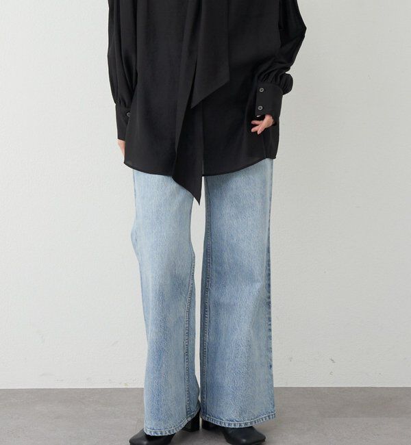  「【ainode】フレアパンツ」|デニム|ブルー