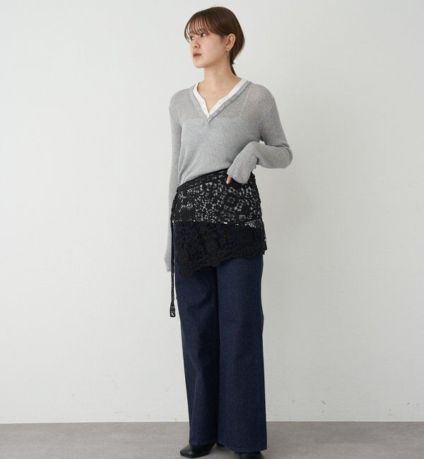  「【ainode】フレアパンツ」|デニム|