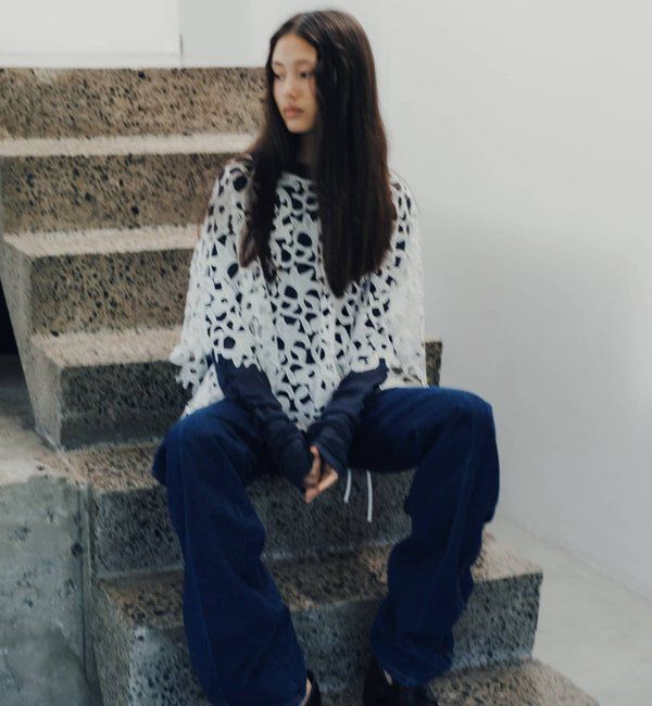  「【Pasterip】 lace multi-way scarf」|バンダナ・スカーフ|