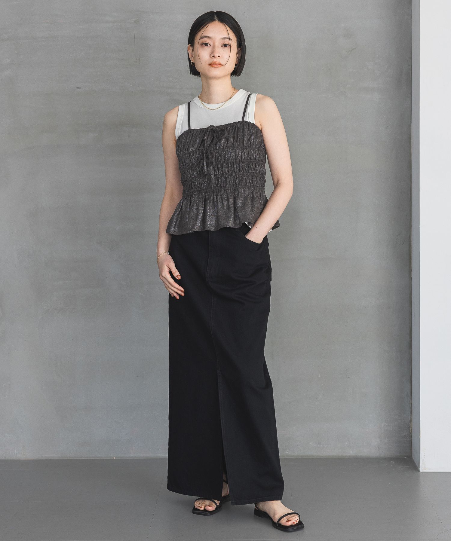 A part by 「サテンナローフラットサンダル」|サンダル|