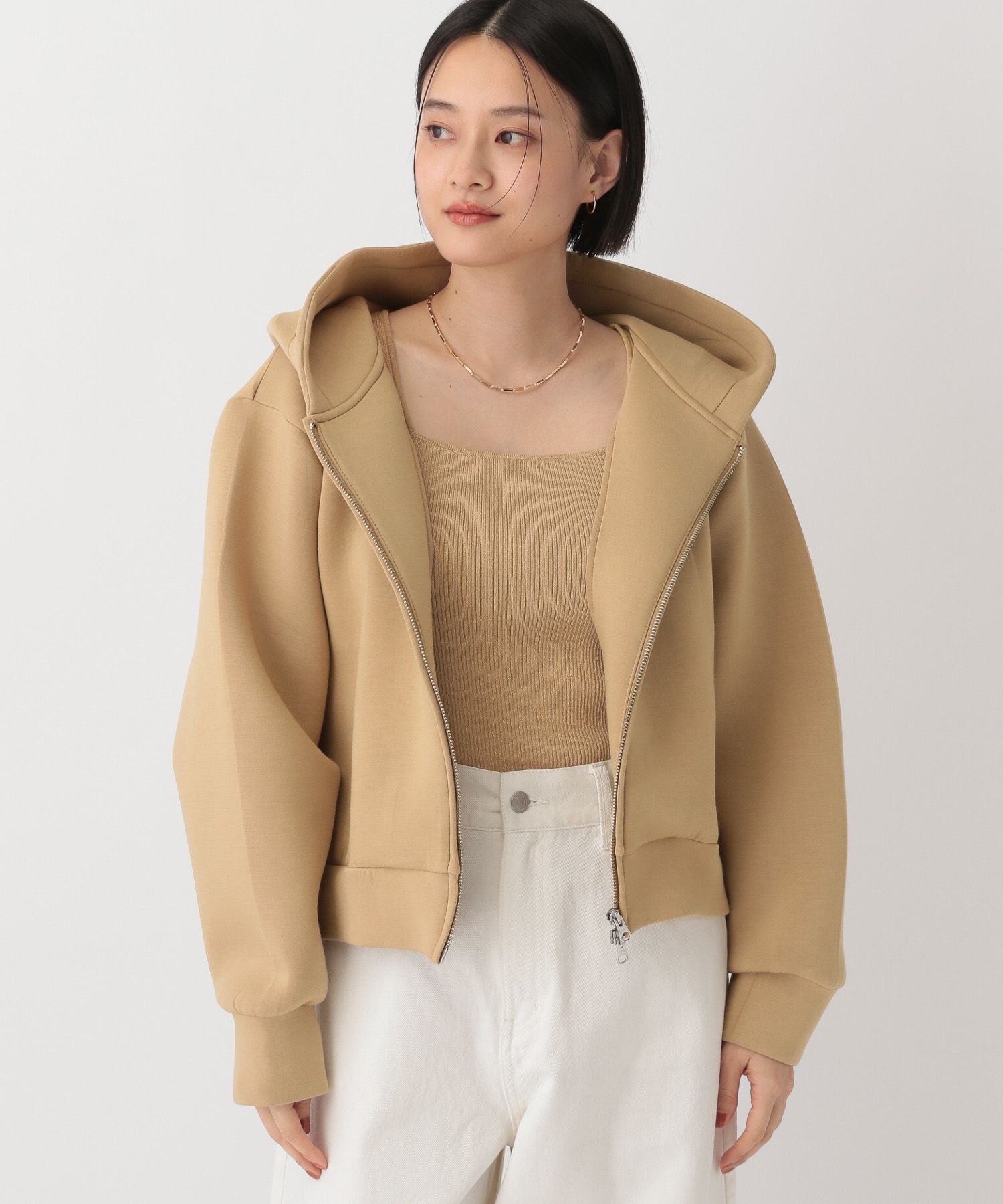 A part by 「 フーディーブルゾン」|ブルゾン・スタジャン|ベージュ