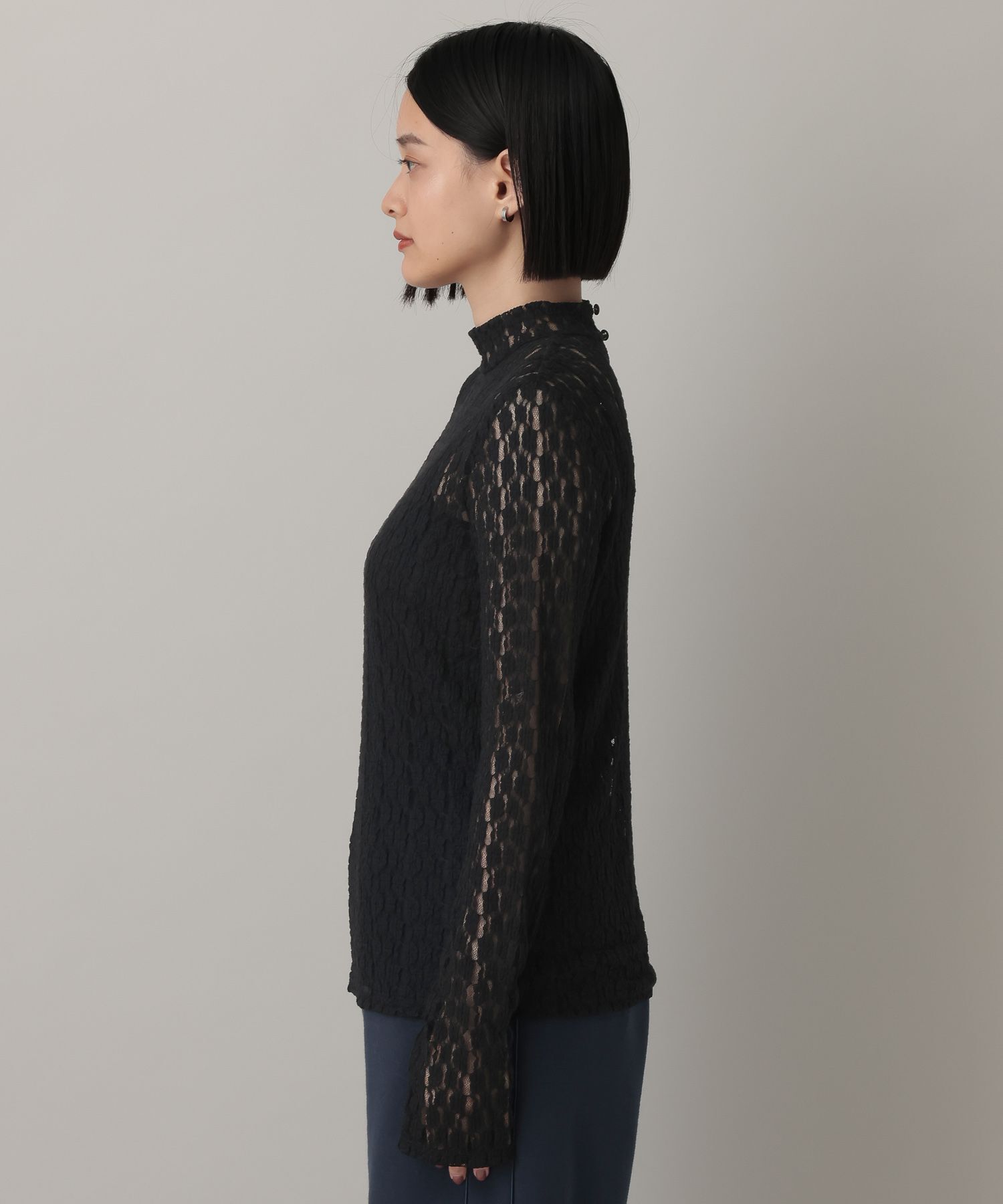 A part by 「ハイネックレースカットプルオーバー_長袖」|Tシャツ・カットソー|