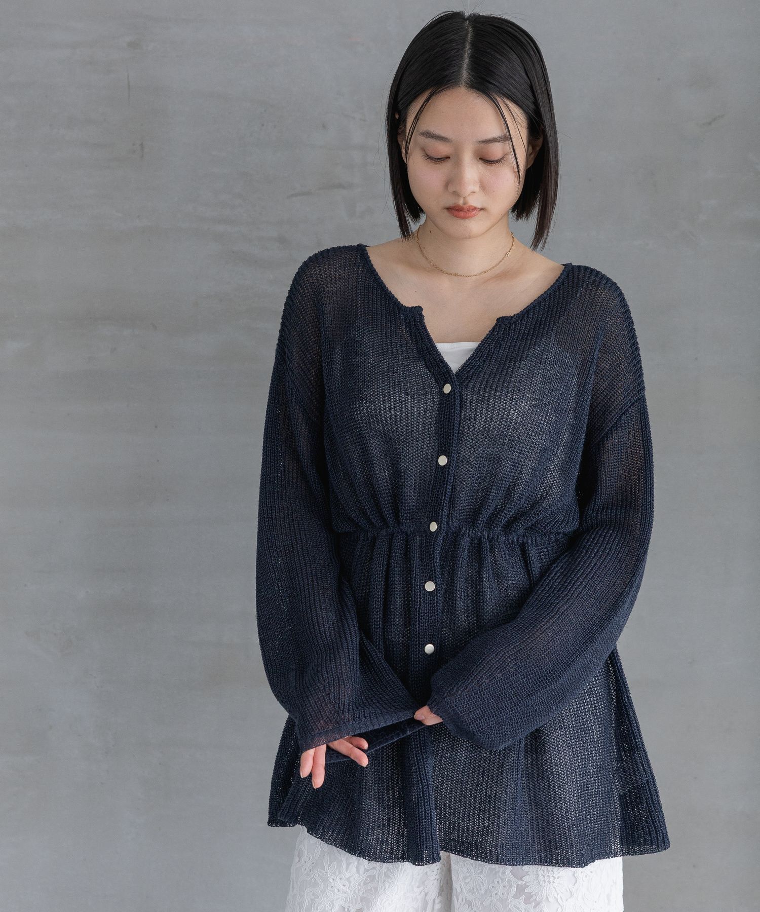 A part by 「リネンコンドロストカーディガン」|ニット・セーター|