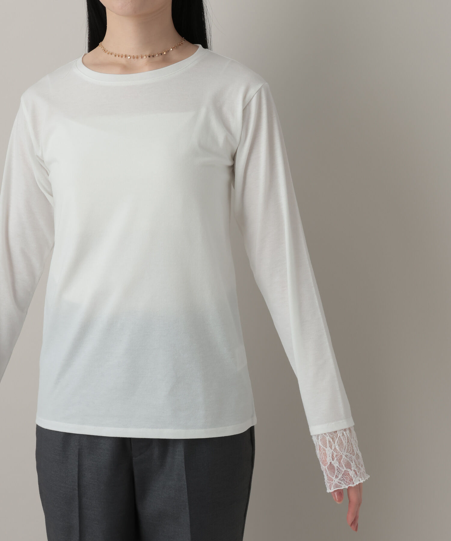 A part by 「レースレイヤードスリーブ_長袖」|Tシャツ・カットソー|