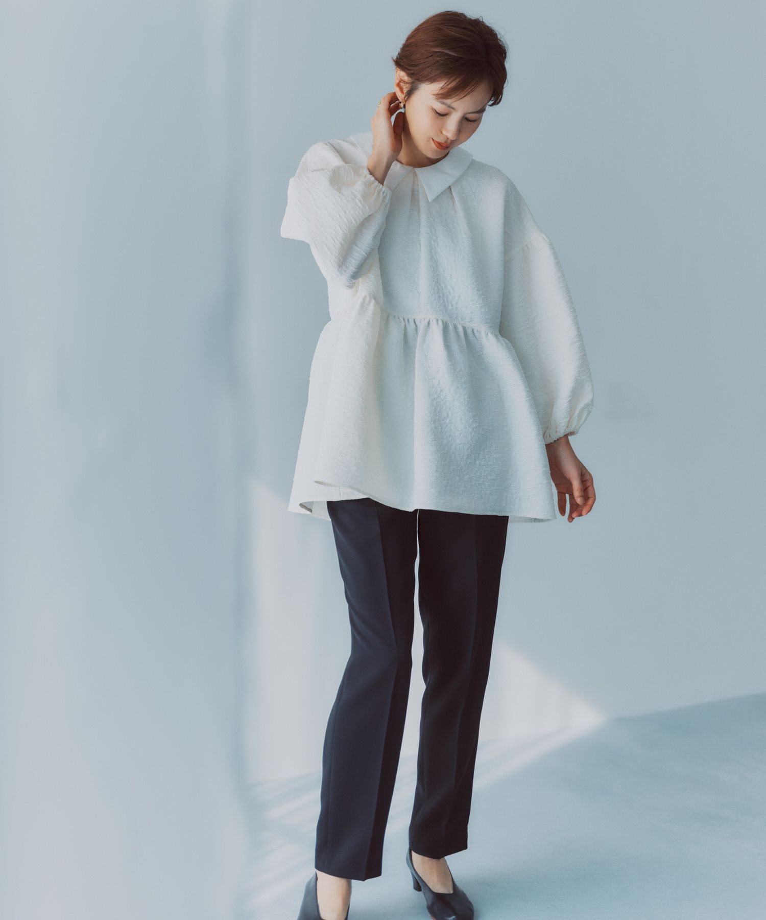 A part by 「【セレモニー】C*ジャガードブラウスセットアップ」|シャツ・ブラウス|ｵﾌﾎﾜｲﾄ*ﾌﾞﾗｯｸ