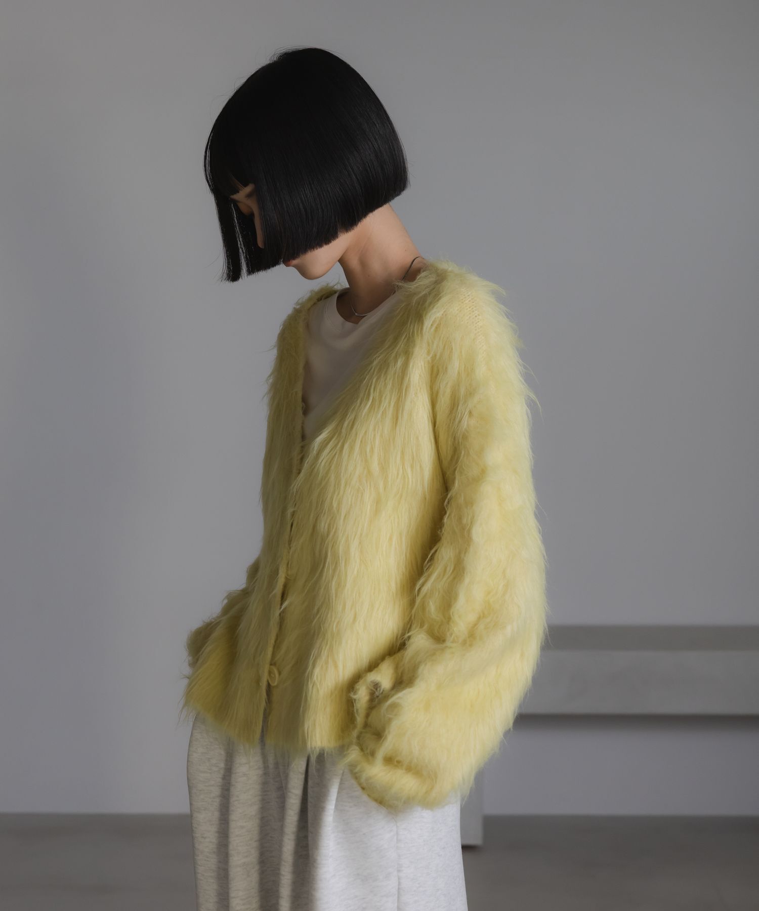 LOWRYS FARM「シャギーショートＶカーディガン」|ニット・セーター|