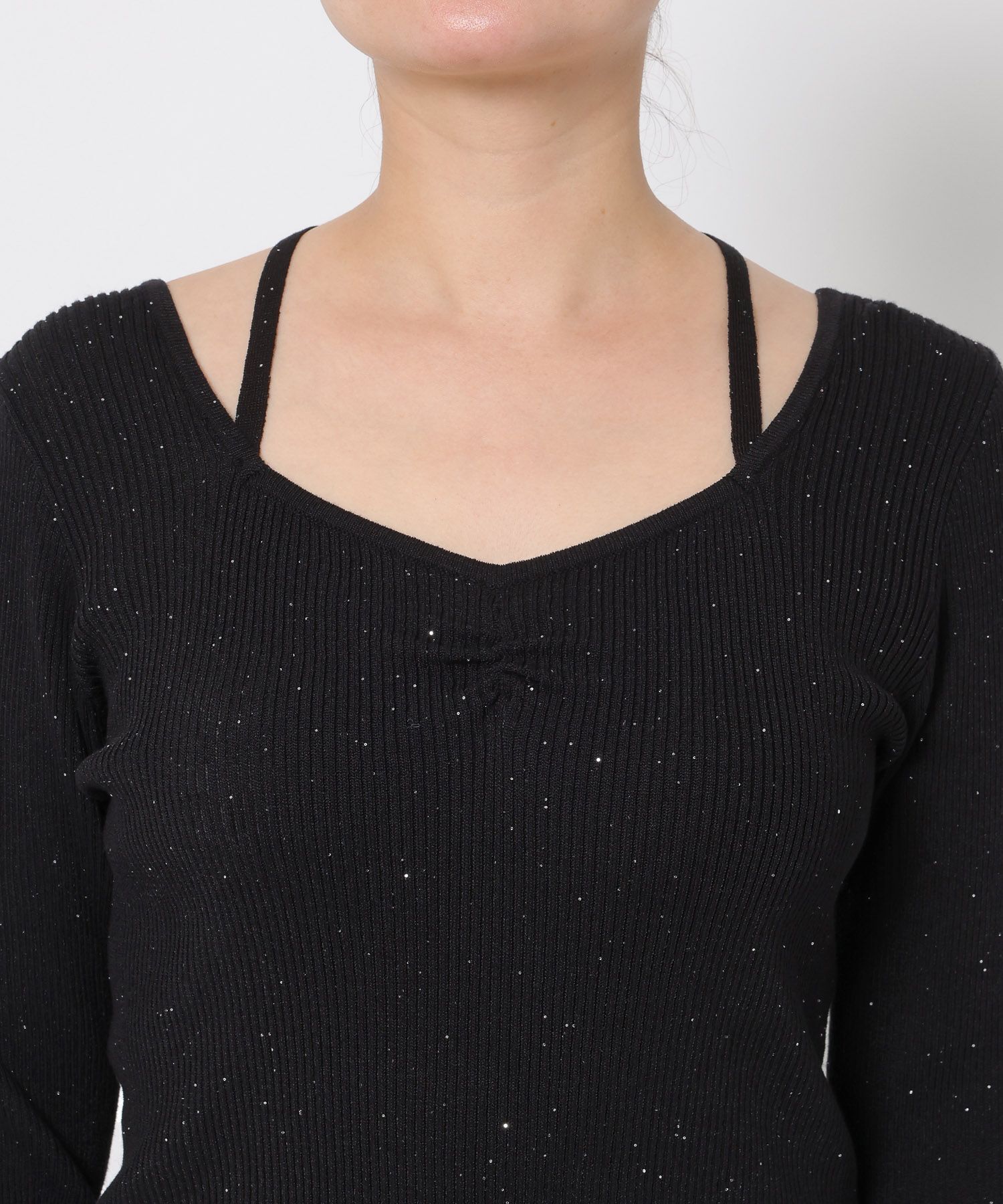 LOWRYS FARM「ギャザースパンコールニット」|ニット・セーター|