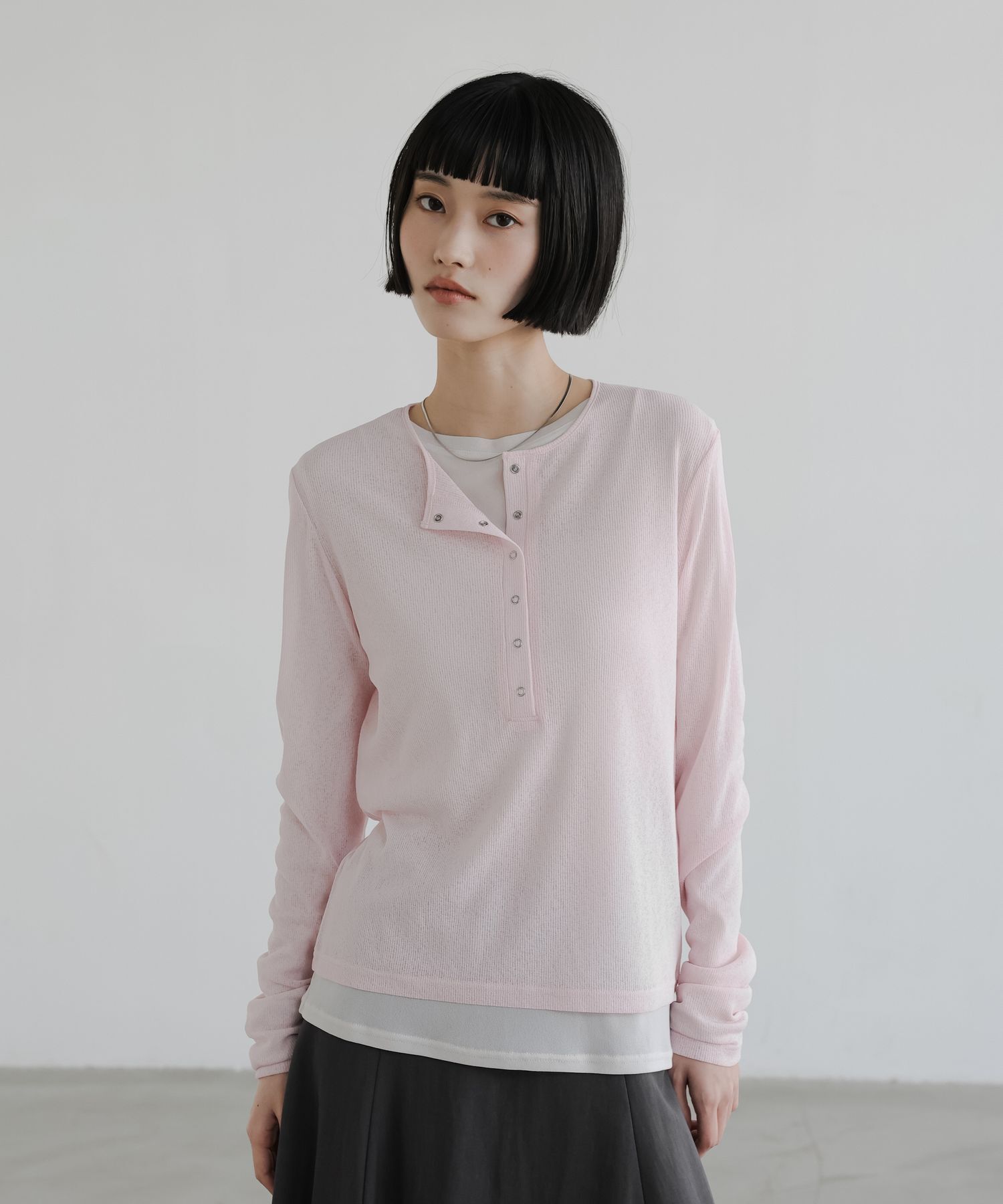 LOWRYS FARM「USEFULヘンリープルオーバーLS」|Tシャツ・カットソー|