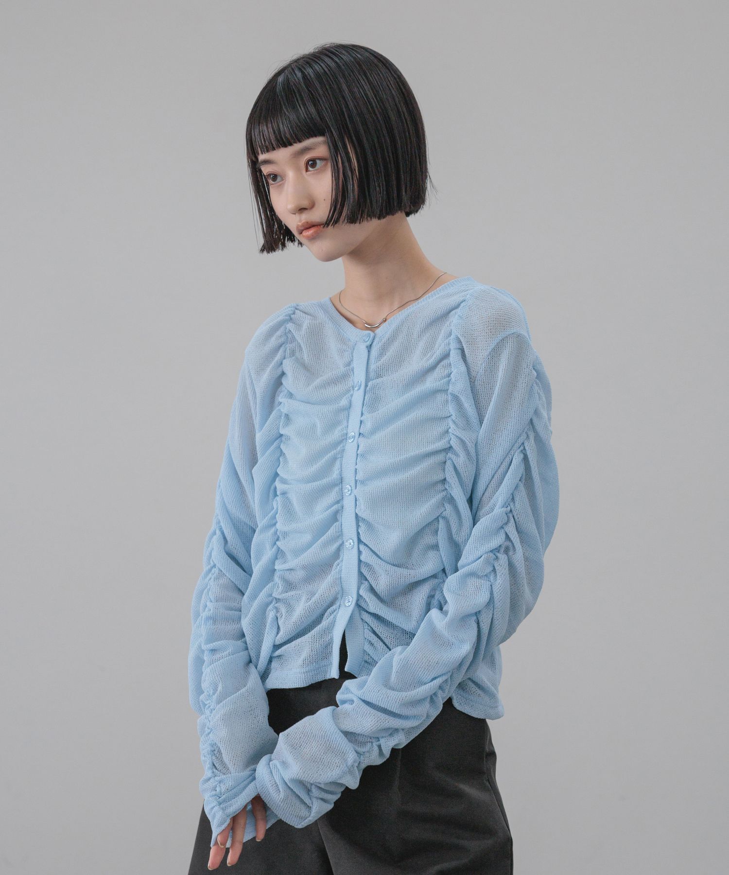 LOWRYS FARM「シャーリングカーディガン」|Tシャツ・カットソー|