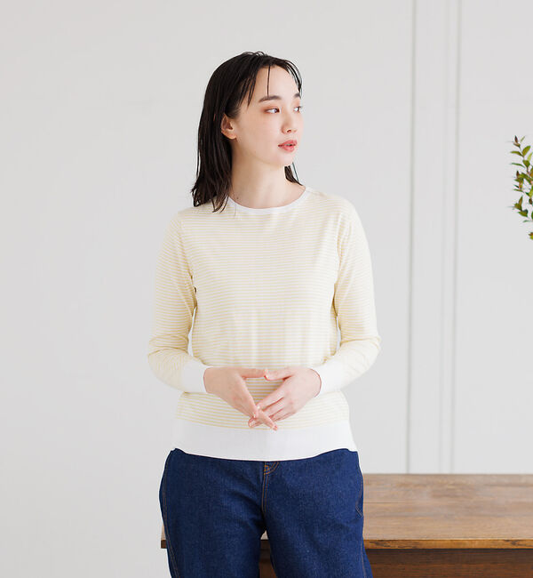 collex「SUVINコットンプルオーバー」|ニット・セーター|イエロー系その他1