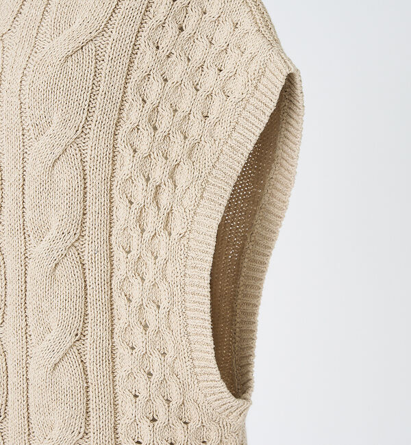 collex「コットンケーブル柄ベスト」|ベスト・ジレ|