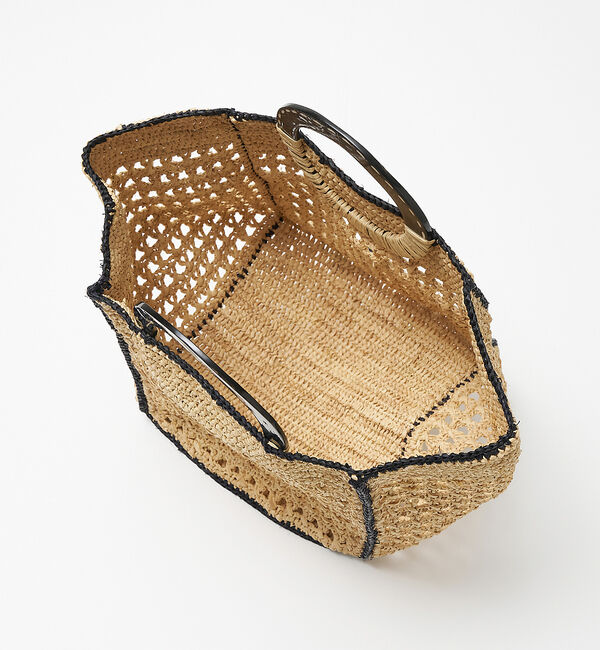 collex「ラフィア透かし編バッグ」|かごバッグ|