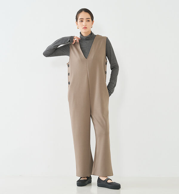 collex「ダンボールニットサロペット」|オールインワン|モカ