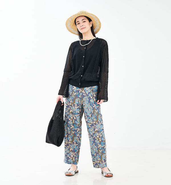 collex「リネンタッチ透かし柄カーディガン」|カーディガン|