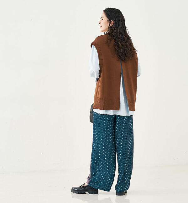 collex「ベルト付バックスリットニットベスト」|ベスト・ジレ|