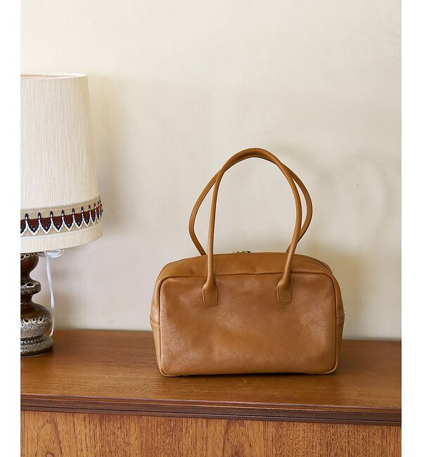 collex「レザーミニボストンバッグ」|ボストンバッグ|キャメル