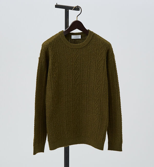 ABAHOUSE「シャギーアラン メランジ ニット / クルーネックプルオーバー」|ニット・セーター|