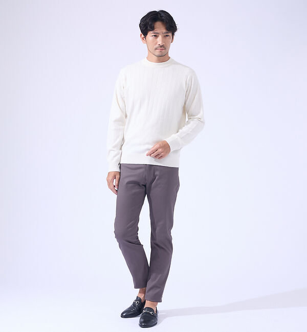 ABAHOUSE「【カシミヤタッチ】プルオーバー クルーネック ニット / ウォッシャブル」|ニット・セーター|