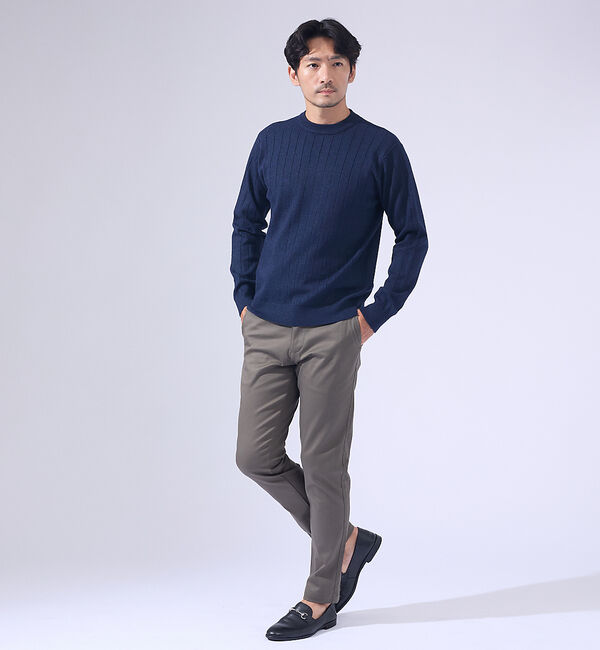 ABAHOUSE「【カシミヤタッチ】プルオーバー クルーネック ニット / ウォッシャブル」|ニット・セーター|