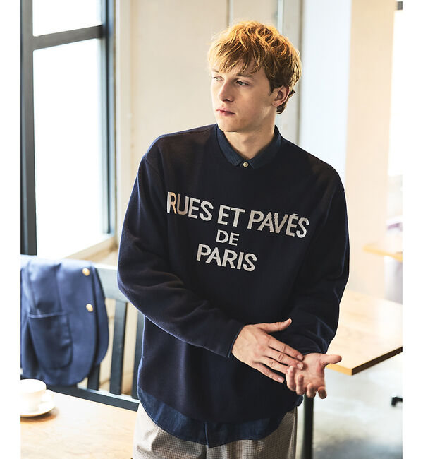 ABAHOUSE「ジャガードロゴニット プルオーバー / オーバーサイズ / LE TRIO AB」|ニット・セーター|