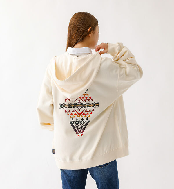 ABAHOUSE「【PENDLETON/ペンドルトン】Back Print Zip Up Hood」|パーカー|アイボリー