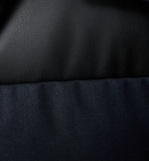 ABAHOUSE「【700FP】レザーライクコンビ ダウンジャケット」|ダウン|