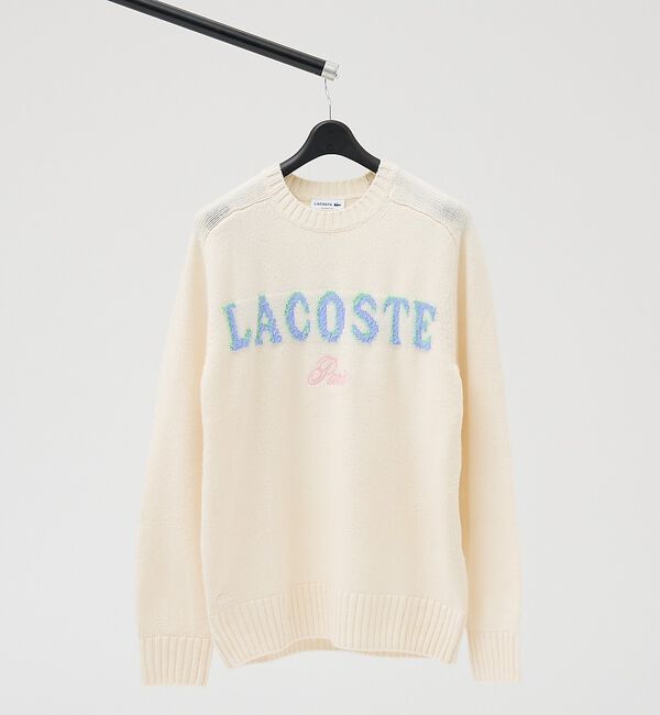 ABAHOUSE「【LACOSTE / ラコステ】ブランドネームロゴシャギーニッティングセーター」|ニット・セーター|ホワイト