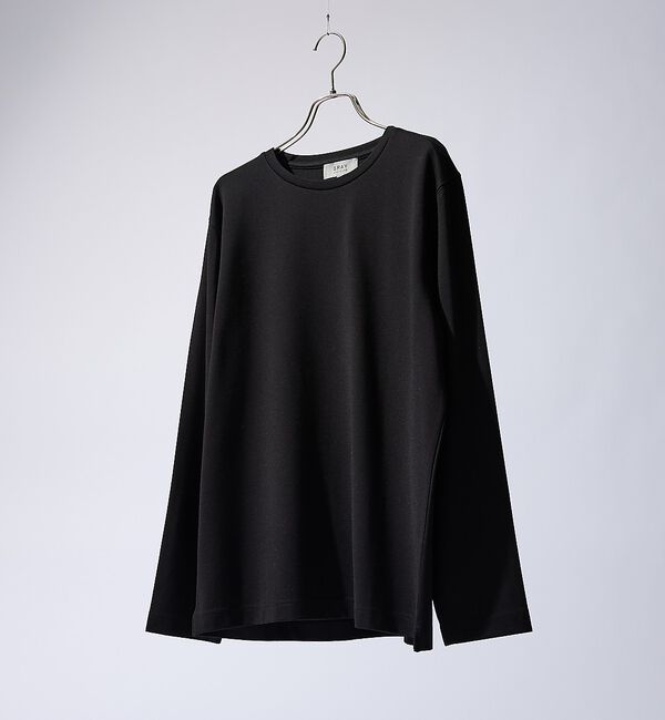 ABAHOUSE「【SMART CLOSET】抗菌防臭 ポンチクルーネック 長袖Tシャツ」|Tシャツ・カットソー|ブラック