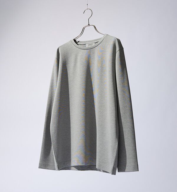 ABAHOUSE「【SMART CLOSET】抗菌防臭 ポンチクルーネック 長袖Tシャツ」|Tシャツ・カットソー|ライトグレー
