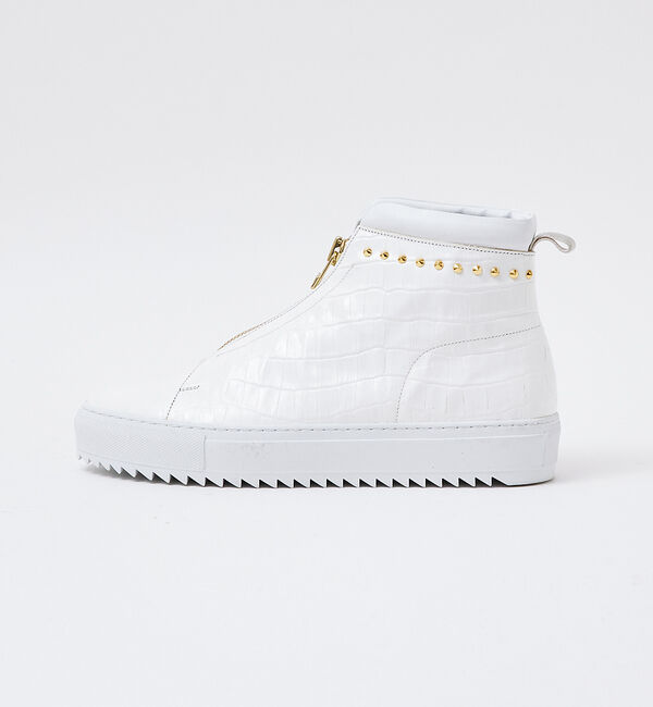 alfredoBANNISTER「【LEON別注】クロコ型押し センタージップ スタッズ スニーカー」|スニーカー|