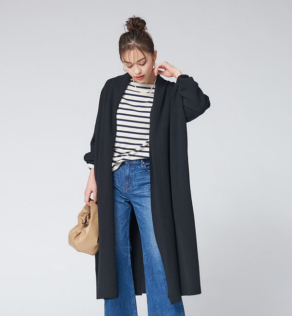 Rouge vif「接結ニットコート」|カーディガン|ブラック