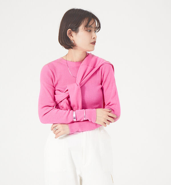 Rouge vif「【アンサンブル対応】SI混リブニット」|ニット・セーター|ピンク