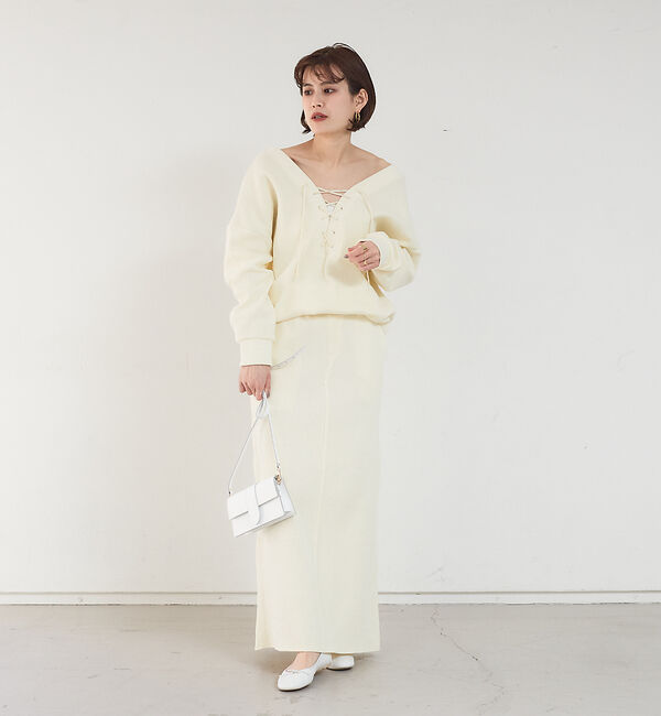 Rouge vif「【セットアップ対応】ワッフルロングスカート」|スカート|