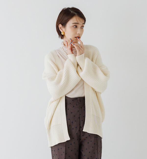 Rouge vif「片畔ニットガウンカーディガン」|カーディガン|