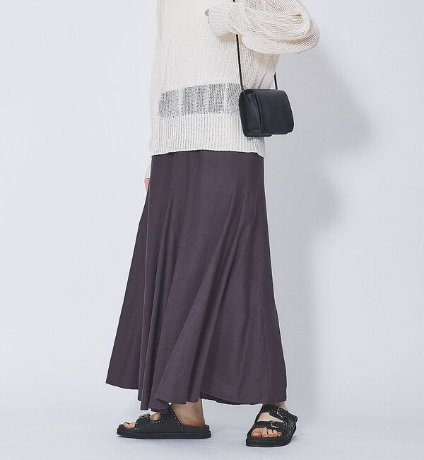 Rouge vif「レーヨンリネンフレアスカート」|スカート|チャコールグレー