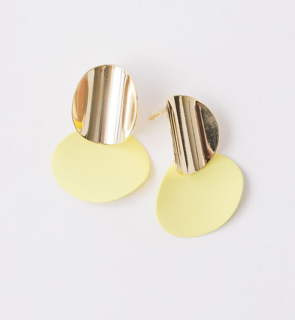 Rouge vif「【sauvage peau 】ラウンドクロスピアス」|ピアス|イエロー