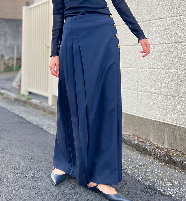 Rouge vif「【セットアップ対応】ラッププリーツボタンスカート」|スカート|