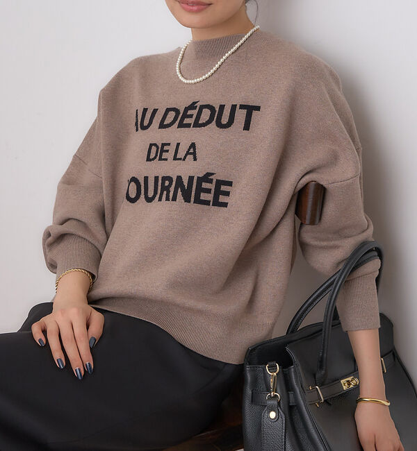 Rouge vif「【一部店舗限定】 ジャガードロゴニット」|ニット・セーター|ブラウン