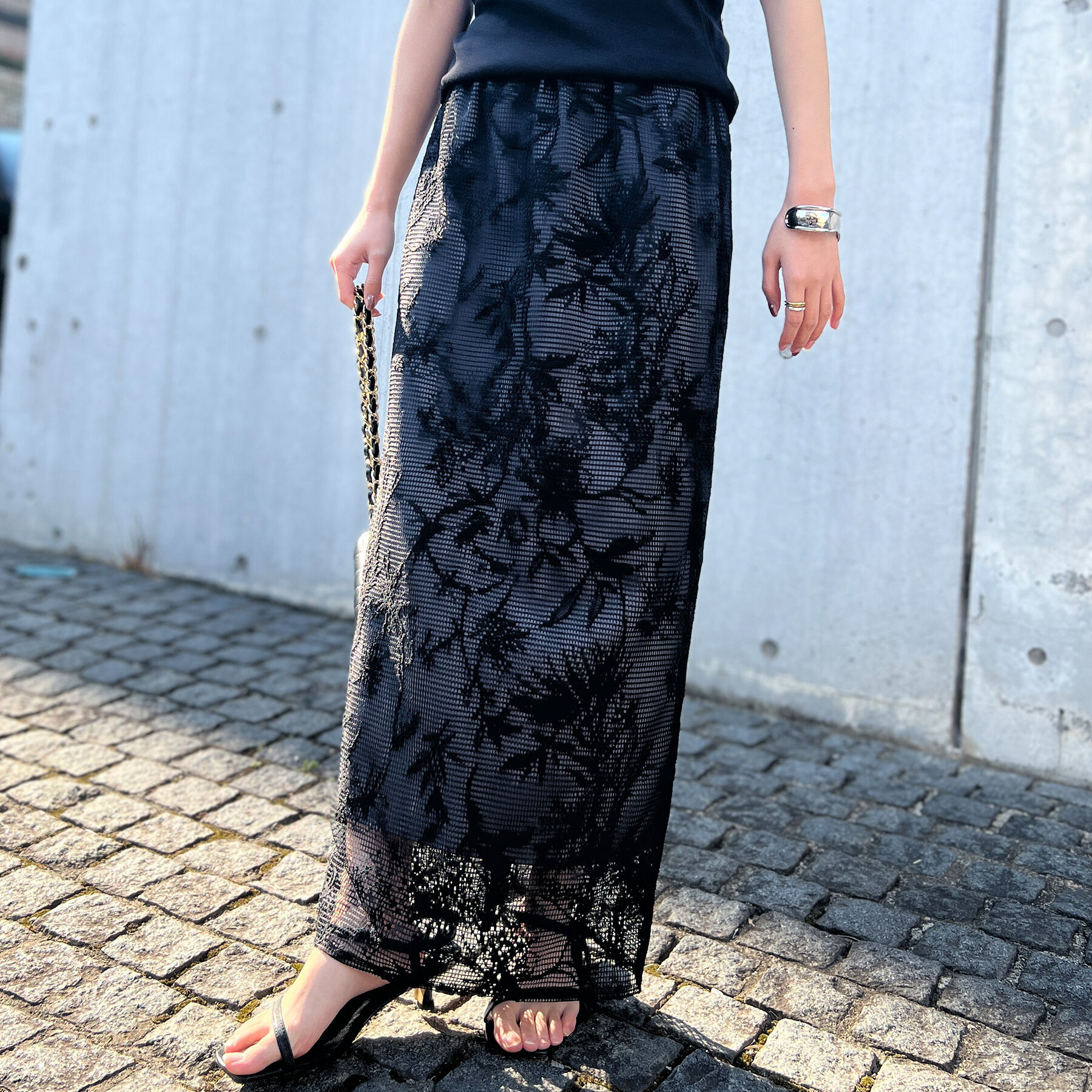 Rouge vif「【セットアップ対応】ボタニカルレースタイトスカート」|スカート|