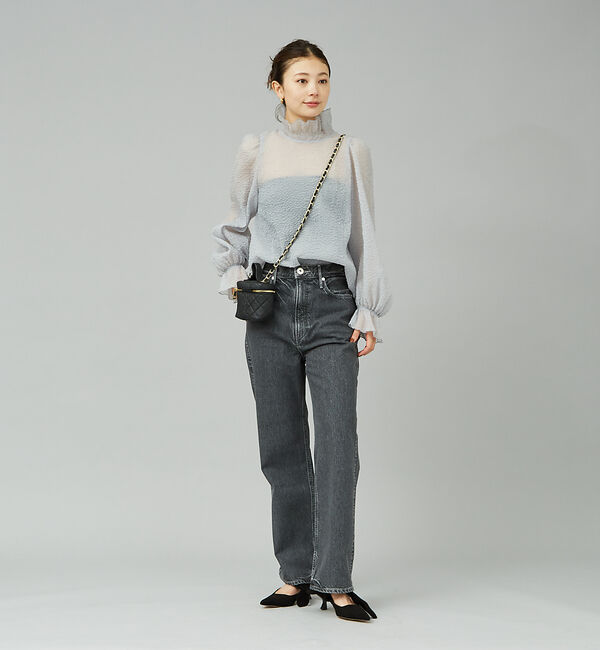 Rouge vif「ハイネックフリルシアーブラウス」|シャツ・ブラウス|