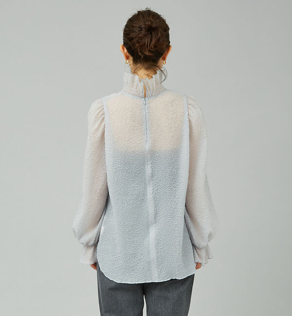 Rouge vif「ハイネックフリルシアーブラウス」|シャツ・ブラウス|